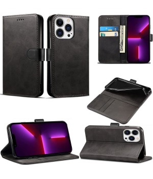 Book Cover Case For Apple iPhone 14 Pro Max Pouch Black Flip Leather Wallet