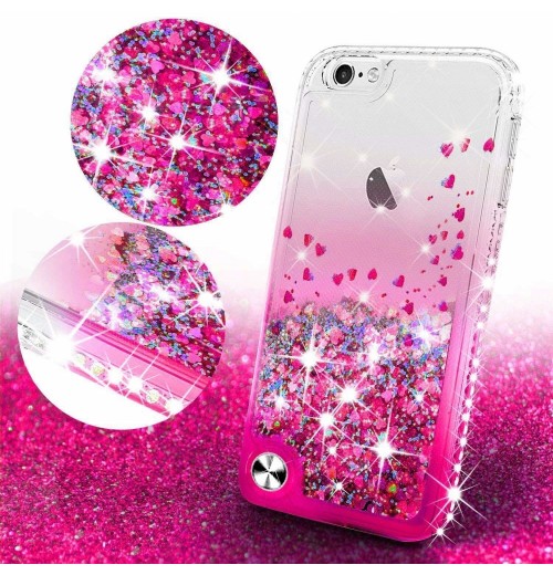 For iPod Touch 6th & 7th Gen Hybrid Luxury Liquid Glitter Bling Phone Case Cover