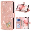 Glitter Love Heart Wallet Phone Case For iPhone 17 16 15 14 13 12 11 Pro Max XR