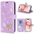 Glitter Love Heart Wallet Phone Case For iPhone 17 16 15 14 13 12 11 Pro Max XR