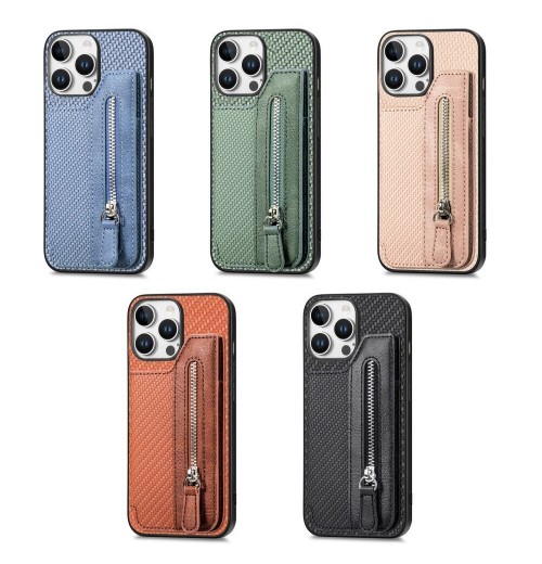 Zip Fiber Card Slot Phone Case For Xiaomi 13 12 Redmi Note 15 14 POCO X5 9T K60