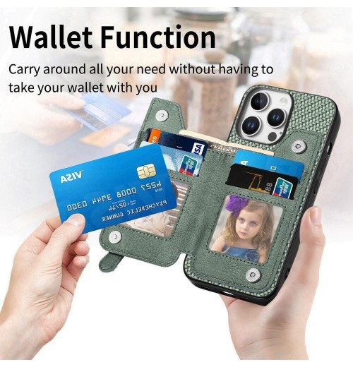 Zip Fiber Card Slot Phone Case For Xiaomi 13 12 Redmi Note 15 14 POCO X5 9T K60