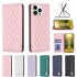 Magnetic Grid Leather Wallet Phone Case For Redmi Note 14 13 12 11 Pro 14C 9A A3