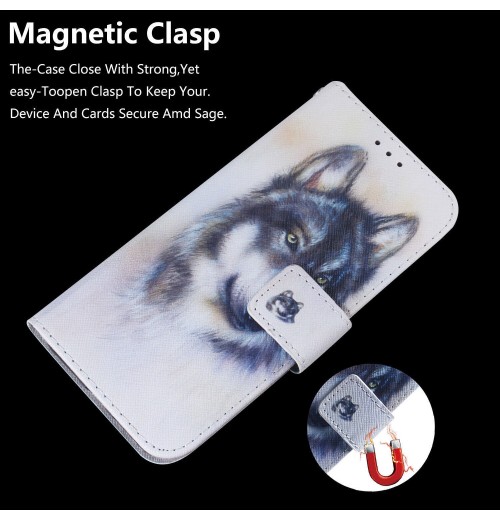 Flip Painted Card Wallet Phone Case For Motorola One Fusion E7 E6 E40 E30 E13