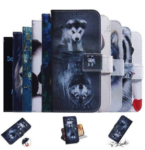 Flip Painted Card Wallet Phone Case For Motorola One Fusion E7 E6 E40 E30 E13