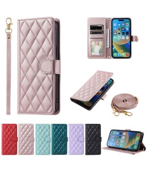 Case Wallet de Leather Magnetic con rejilla para Phone para iPhone 15 14 13 12 11 Pro Max XR XS