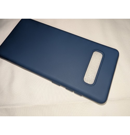 Soft Matte TPU Silicone Phone Case Cover Samsung S10 Dark Blue