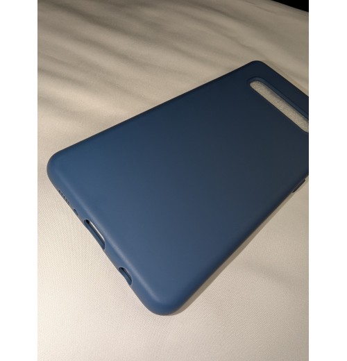 Soft Matte TPU Silicone Phone Case Cover Samsung S10 Dark Blue