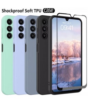 Case For Samsung Galaxy A56 5G, Silicone Shockproof Phone Cover & Screen Glass