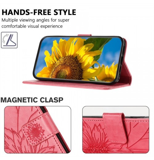 For TCL 505 501 502 305 40R 303 403 Flower Embossed Wallet Case Phone Case Cover