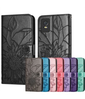 For TCL 505 501 502 305 40R 303 403 Flower Embossed Wallet Case Phone Case Cover