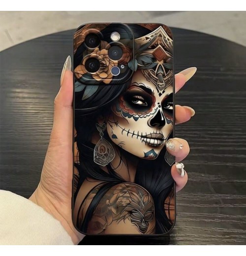 Gothic Girl/Day Of The Dead Design Print Phone Case For IPhone/Samsung