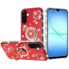 For Galaxy A17 5G Case Lucky Clover Glitter with Diamonds Edges Ring Stand Cover