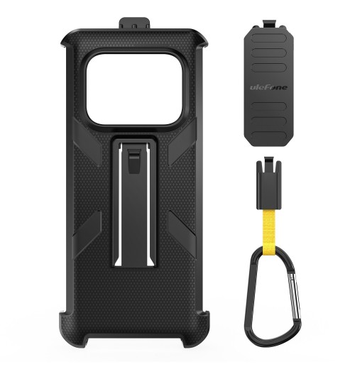 For Ulefone Armor 25T Pro Ulefone Back Clip Phone Case with Carabiner Black