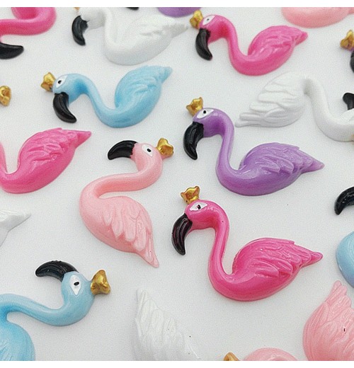 50 PCS Diy Phone Case Decor Resin Accessories Charms for Flamingo Ornaments