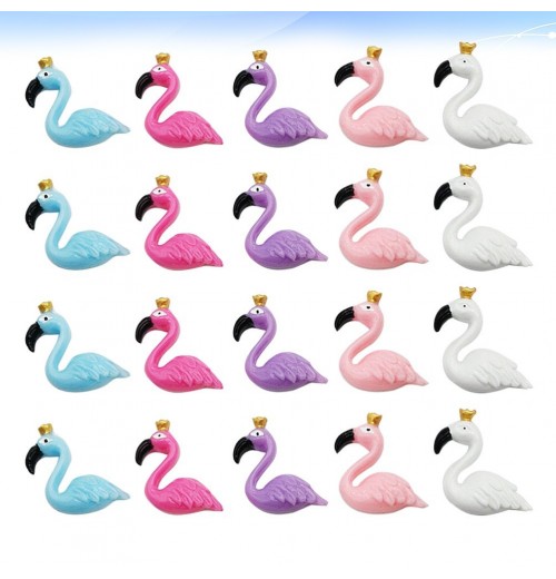 50 PCS Diy Phone Case Decor Resin Accessories Charms for Flamingo Ornaments