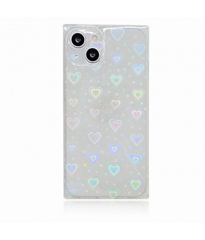 Heart Pattern Phone Case Card Holder Cases Anti-fall Bumper Clear