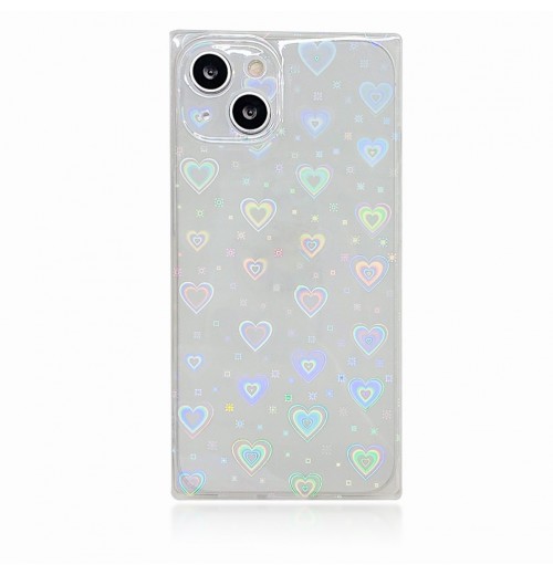 Heart Pattern Phone Case Card Holder Cases Anti-fall Bumper Clear