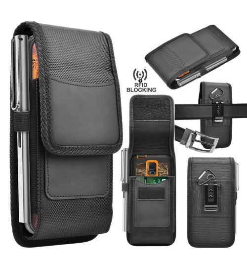 Cell Phone Holster Belt Clip Pouch Rugged Card Holder Nylon Wallet Case Cover