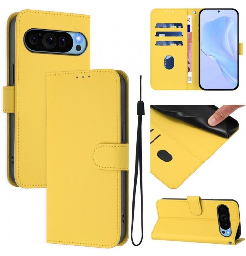 Solid Color PU Leather Phone Case For Google Pixel 9 Pro XL 8 7A 6 Pro 5XL 4A 5A
