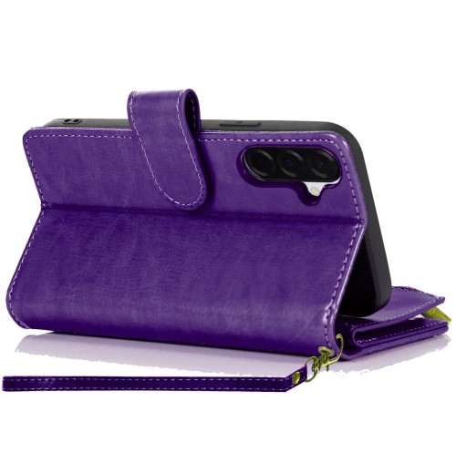 For Galaxy A17 5G Faux leather Case Wallet Card ID Zipper Money Holder Cover