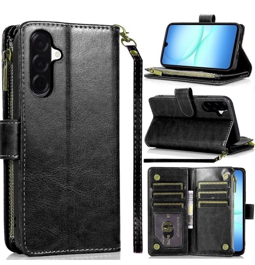 For Galaxy A17 5G Faux leather Case Wallet Card ID Zipper Money Holder Cover