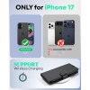 OCASE for iPhone 17 Case, PU Leather Wallet, Magnetic Flip 17, Black
