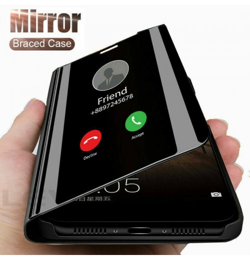 Flip Stand Luxury Mirror View Phone Case For Huawei P Smart Z P30 P20 Nova 5T