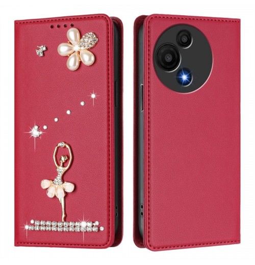 Phone Case Cover for TCL 605 505 503 501 403 Bling Ballet Girl Flip Wallet Case